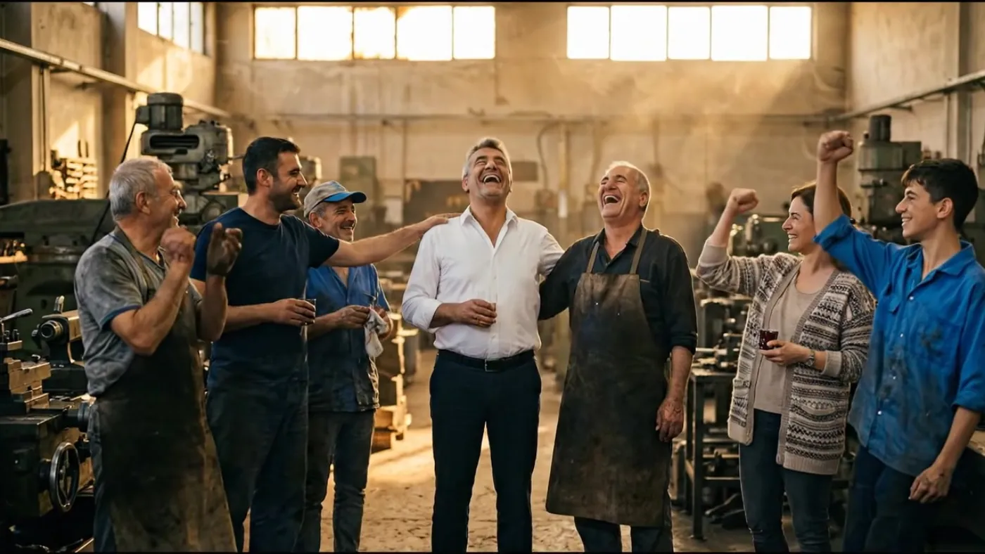 Atölyede bir araya gelmiş ekip